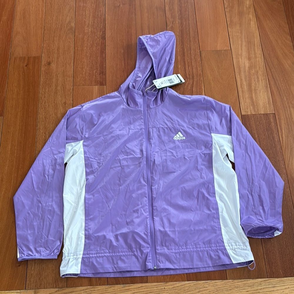 NWT Adidas Running Carrera Violet White Windbreaker Jacket‎ Size XL